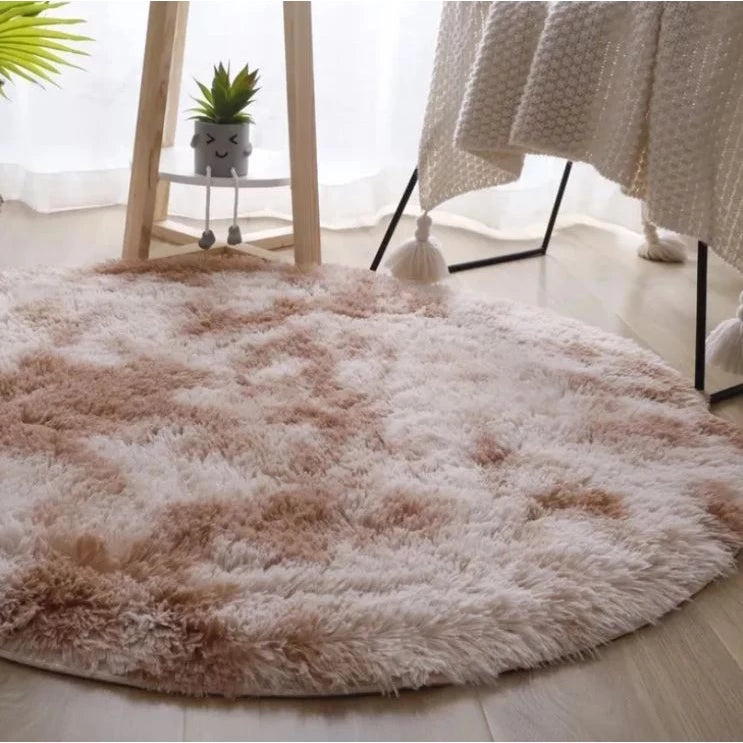 Tapete Redondo Peludo Felpudo 1,30 m Várias Cores