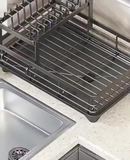 Escorredor de Louças Rack Aço Carbono Organizador Cor Preto