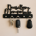 Porta Chaves de Parede Decorativo Multiuso em MDF 3mm Preto Deus é Bom o Tempo Todo