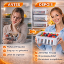 Organizadores de Geladeira de Acrílico com Tampa Drenagem 2,2 Litros