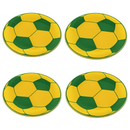 Prato Raso ou Prato Fundo de Vidro Bola Futebol Brasil Copa Mesa Posta