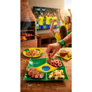 Prato Raso ou Prato Fundo de Vidro Bola Futebol Brasil Copa Mesa Posta