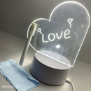 Luminária Lousa Recado 3D Tela Acrílico Escrever Placa Mensagem Com Marcador E Pano De Limpeza