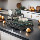 Escorredor de Louças Rack Aço Carbono Organizador Cor Preto